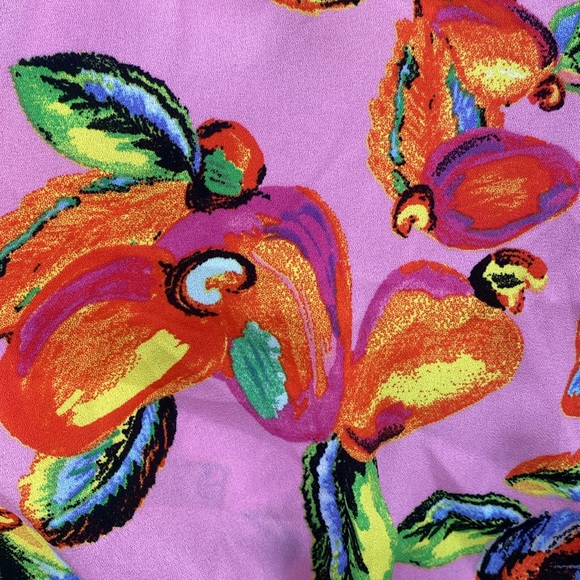 NEW Joie Fruit Print V Neck Top Slightly Cropped Waist Tie Casual Size Small - Picture 6 of 8